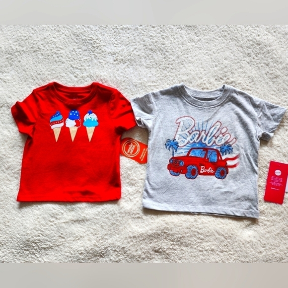 Other - NWT toddler girl Patriotic summer 4th of July t-shirt bundle size 12m 18m 3t